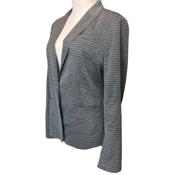 Banana Republic Floral Jacquard Blazer Gray Black Size 10 - Picture 5 of 9